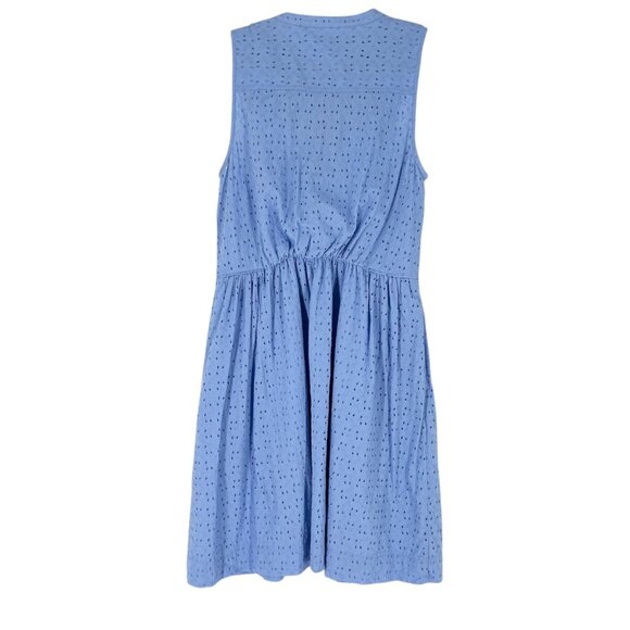 J. by J. Crew Eyelet Shirt Dress in Bright Perri Size 8 - Picture 3 of 11